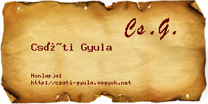 Csáti Gyula névjegykártya
